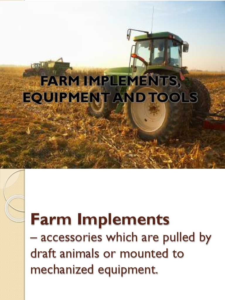 instructional manual of farm equipment