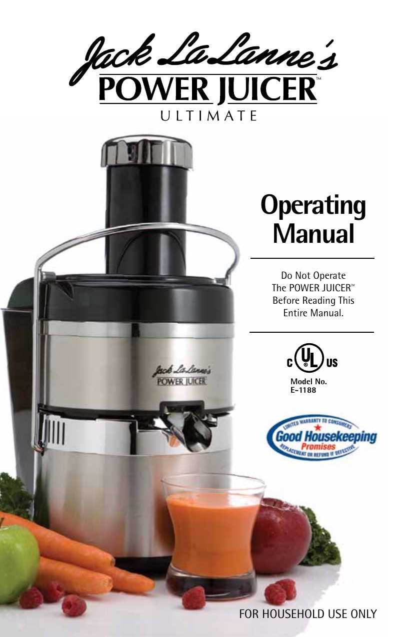 jack lalanne power juicer pro instruction manual