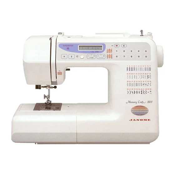 janome memory craft 11000 instruction manual