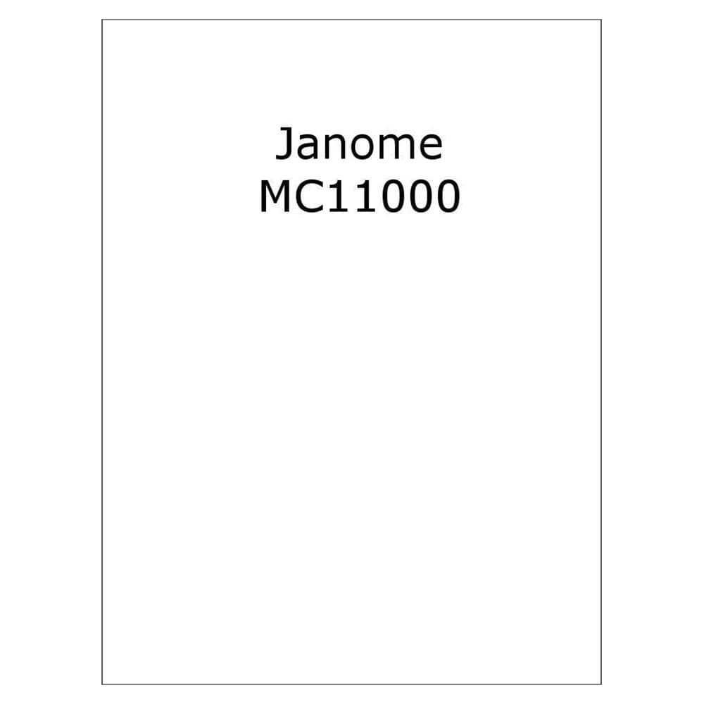 janome memory craft 11000 instruction manual