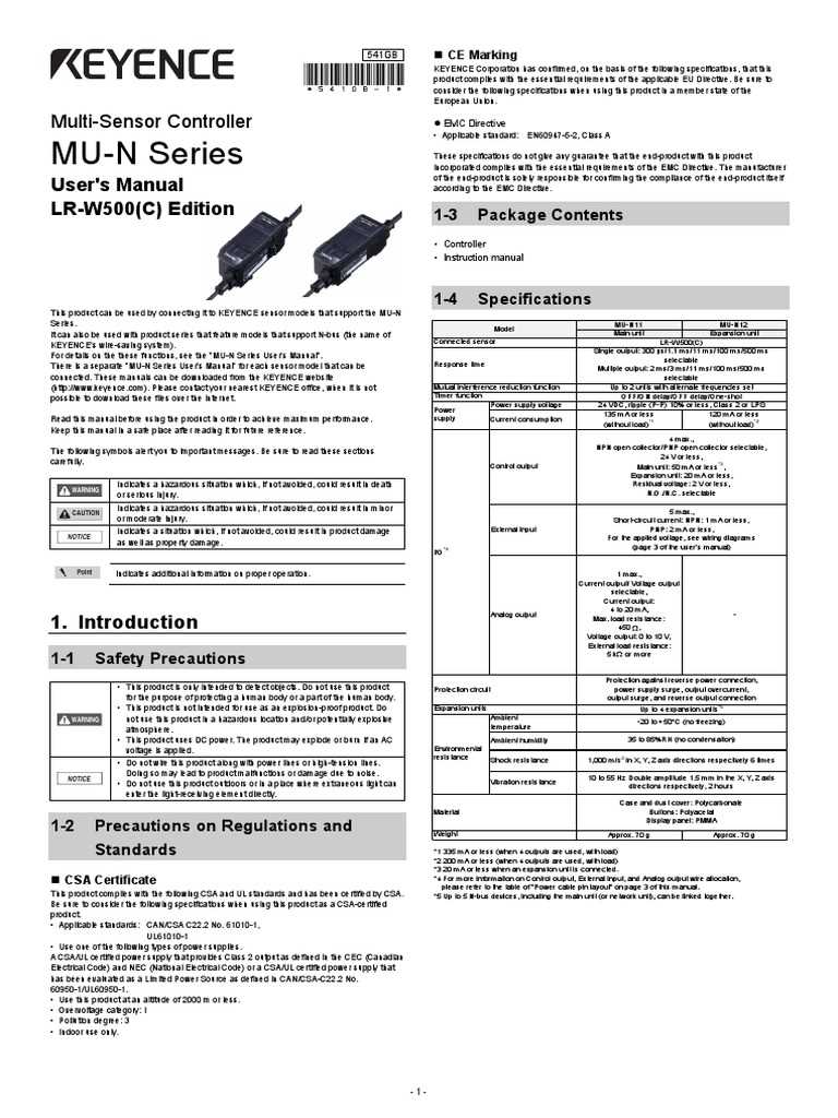 keyence lr w500 instruction manual