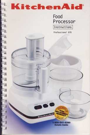 kitchenaid artisan food processor instruction manual