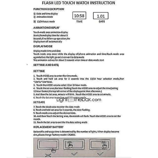 led watch instructions manual