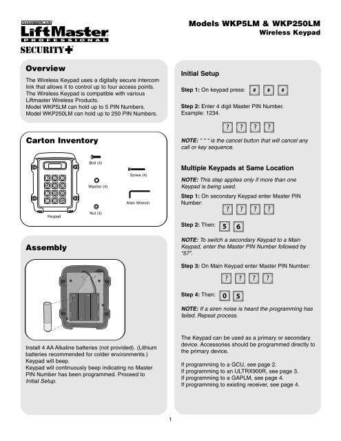 lift master instruction manual