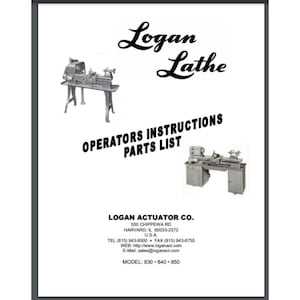 logan 820 lathe instruction manual