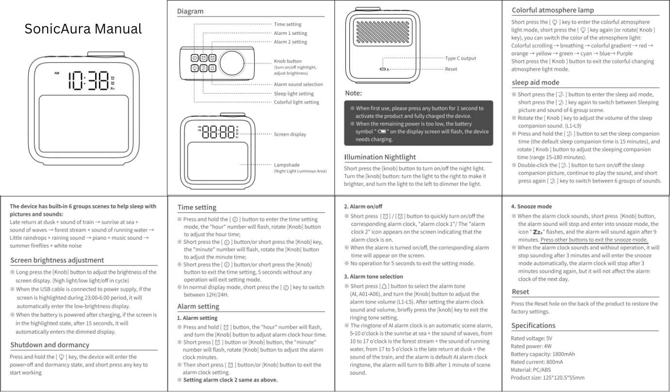 manual capello alarm clock instructions