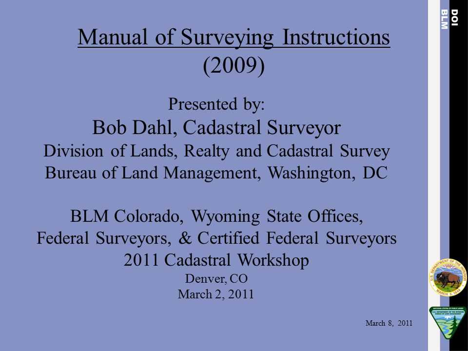 manual of survey instructions 2009