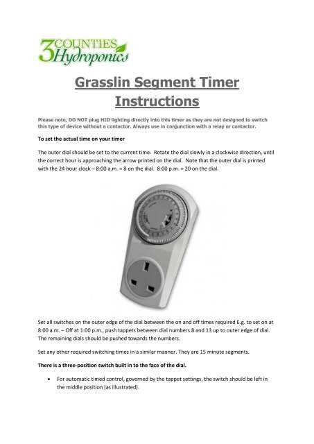 manual timer switch instructions