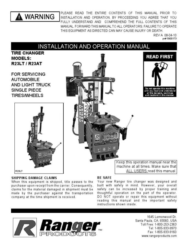 manual tyre changer instructions