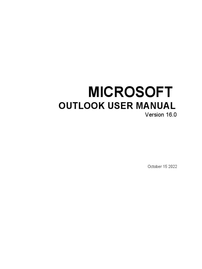 microsoft outlook instructions manual