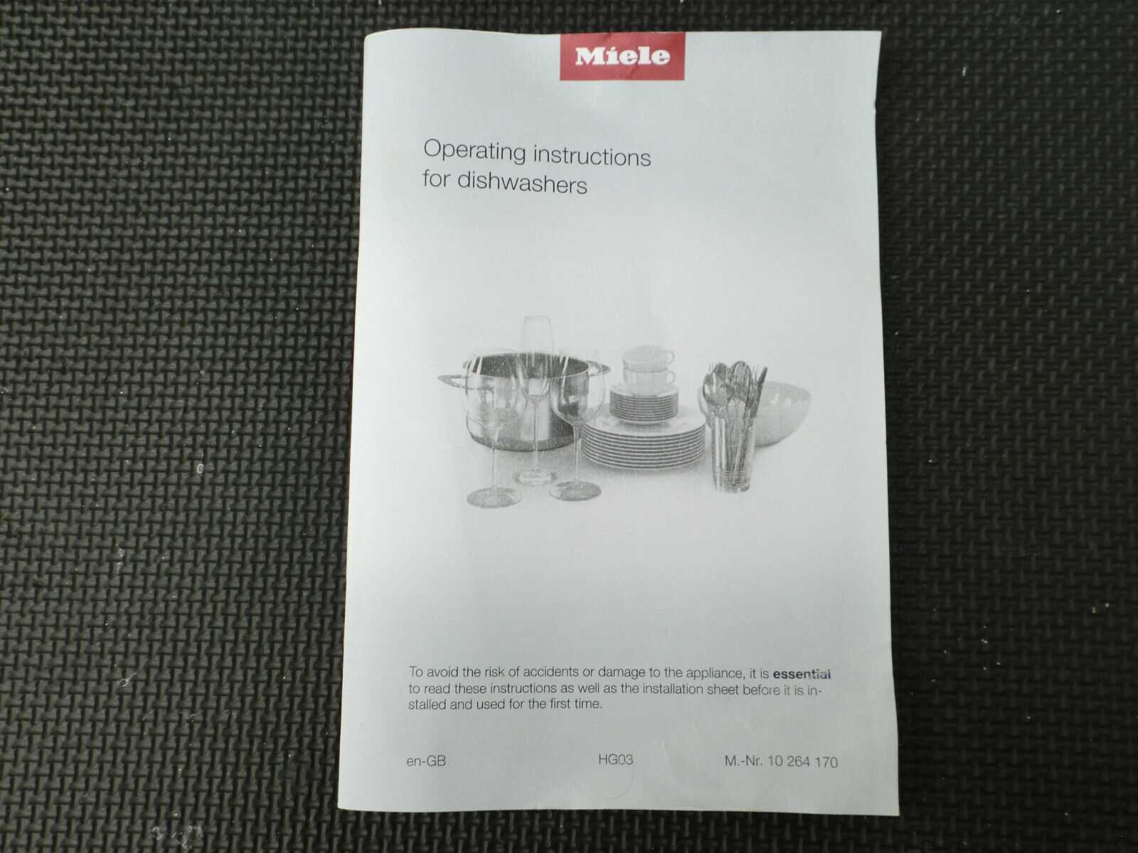 miele dishwasher instruction manual