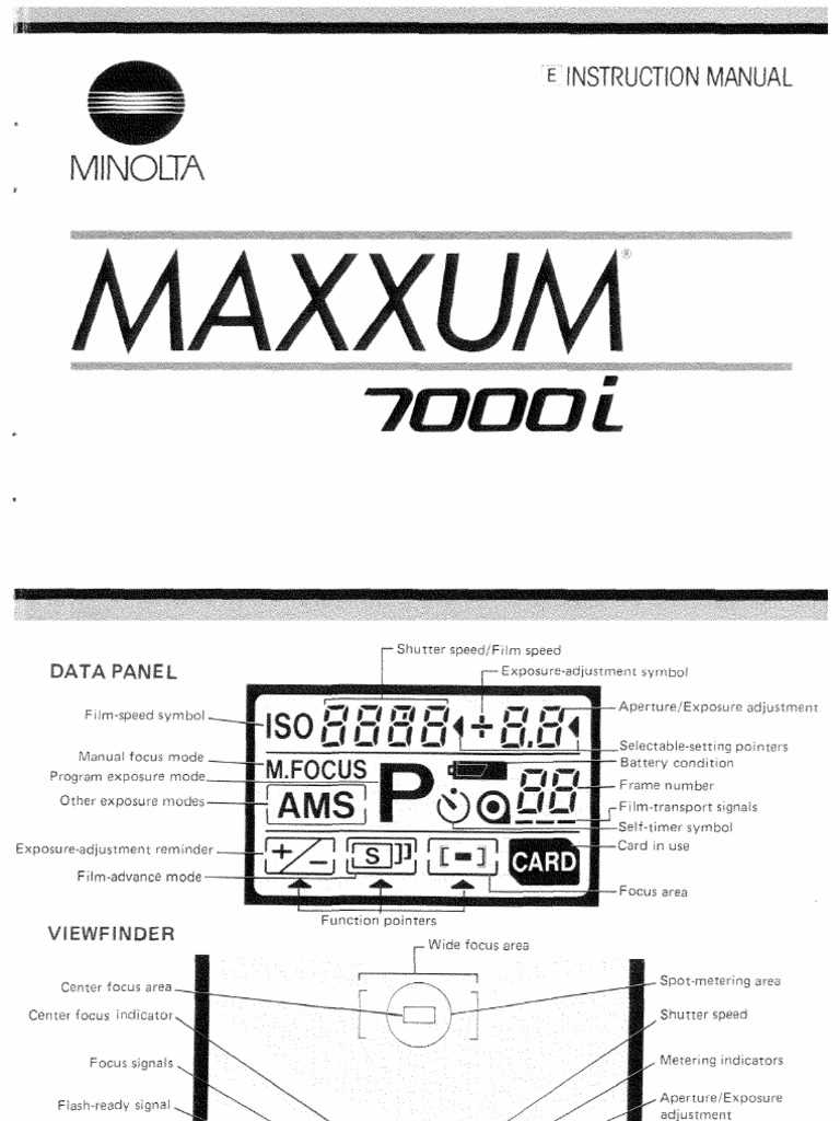 minolta dynax 500si instruction manual