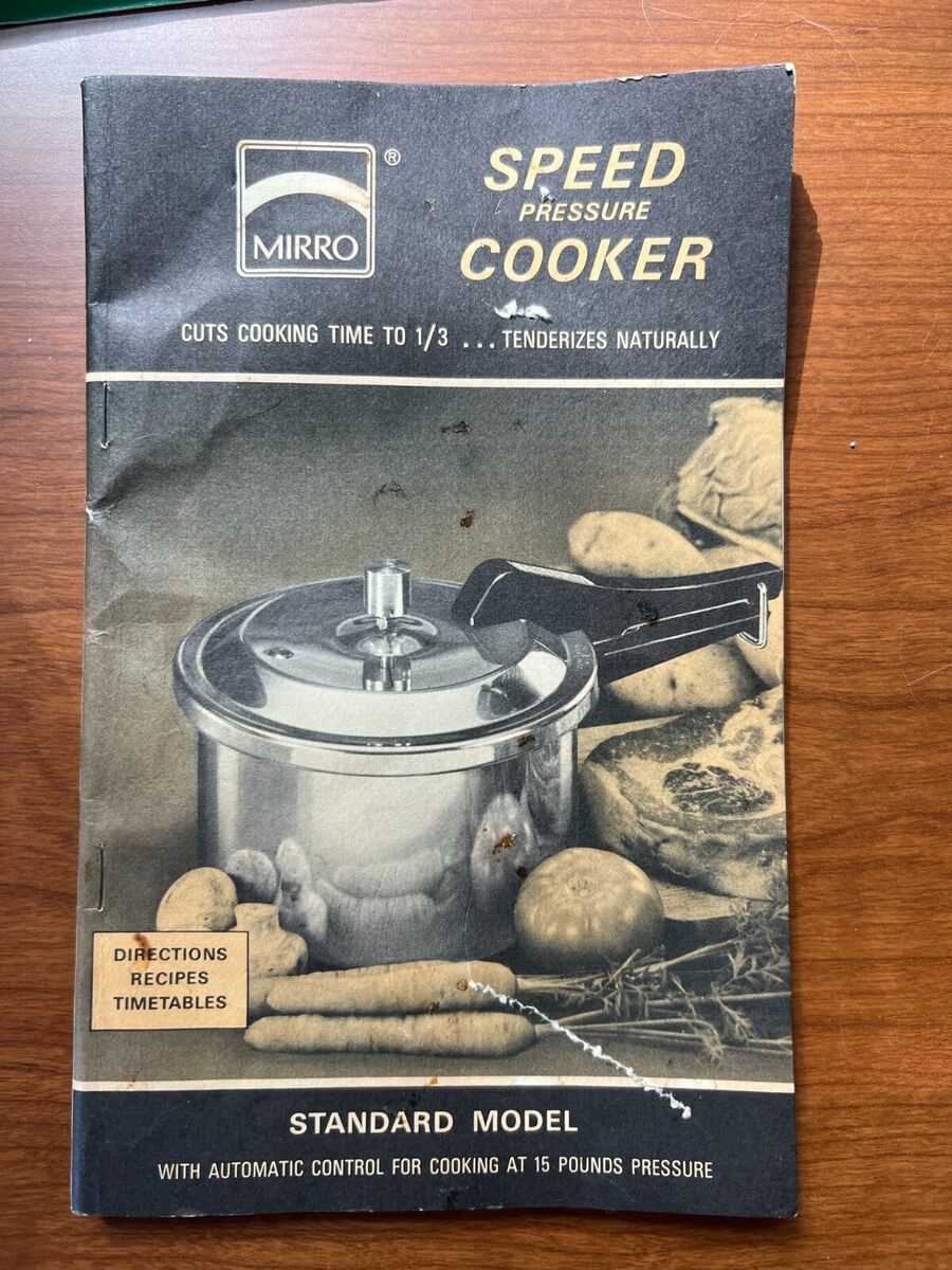 mirro matic pressure cooker instruction manual