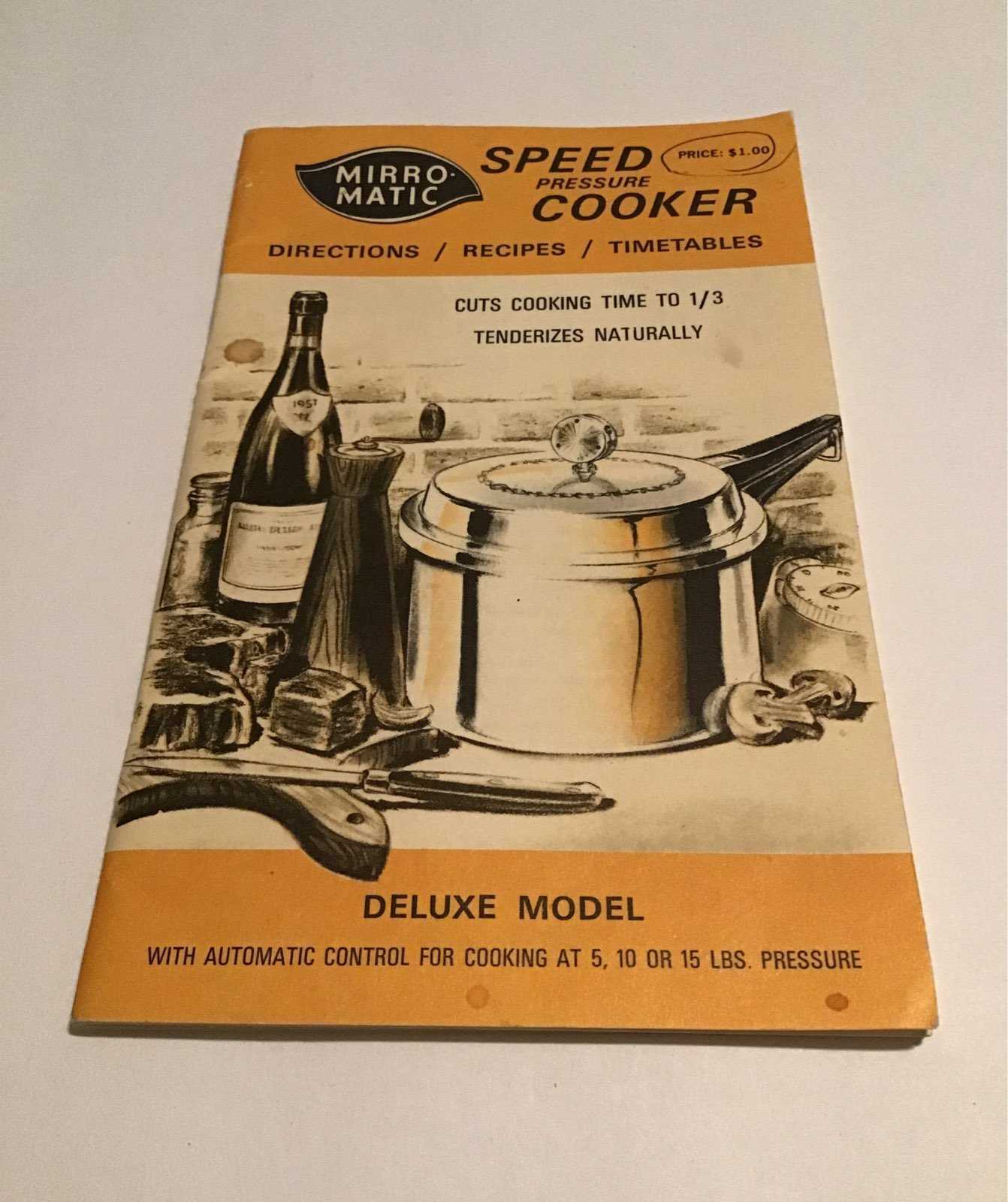 mirro matic pressure cooker instruction manual