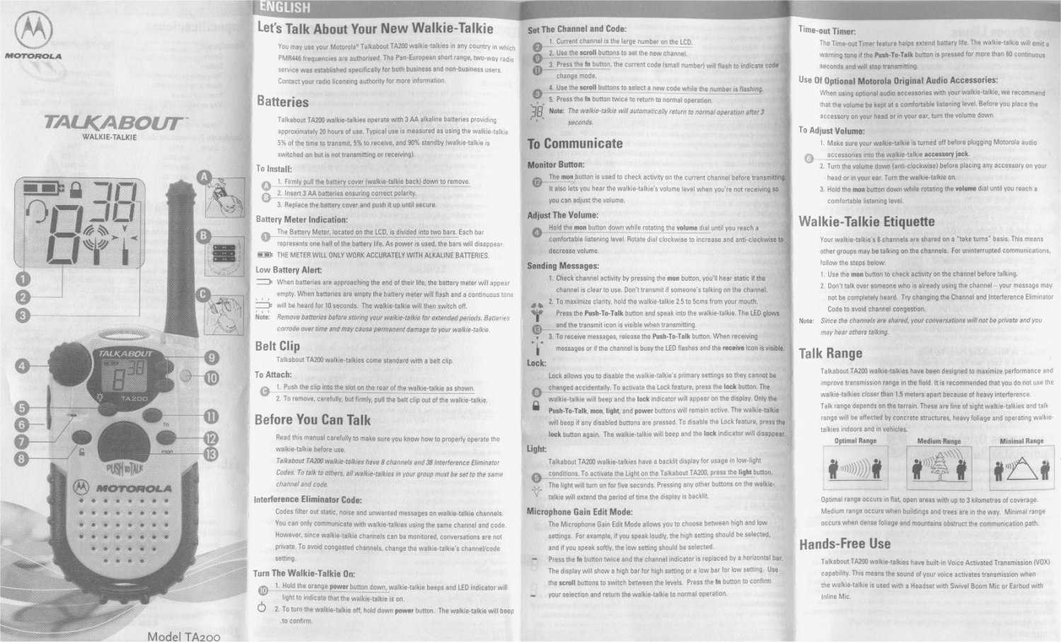 motorola walkie talkie instructions manual