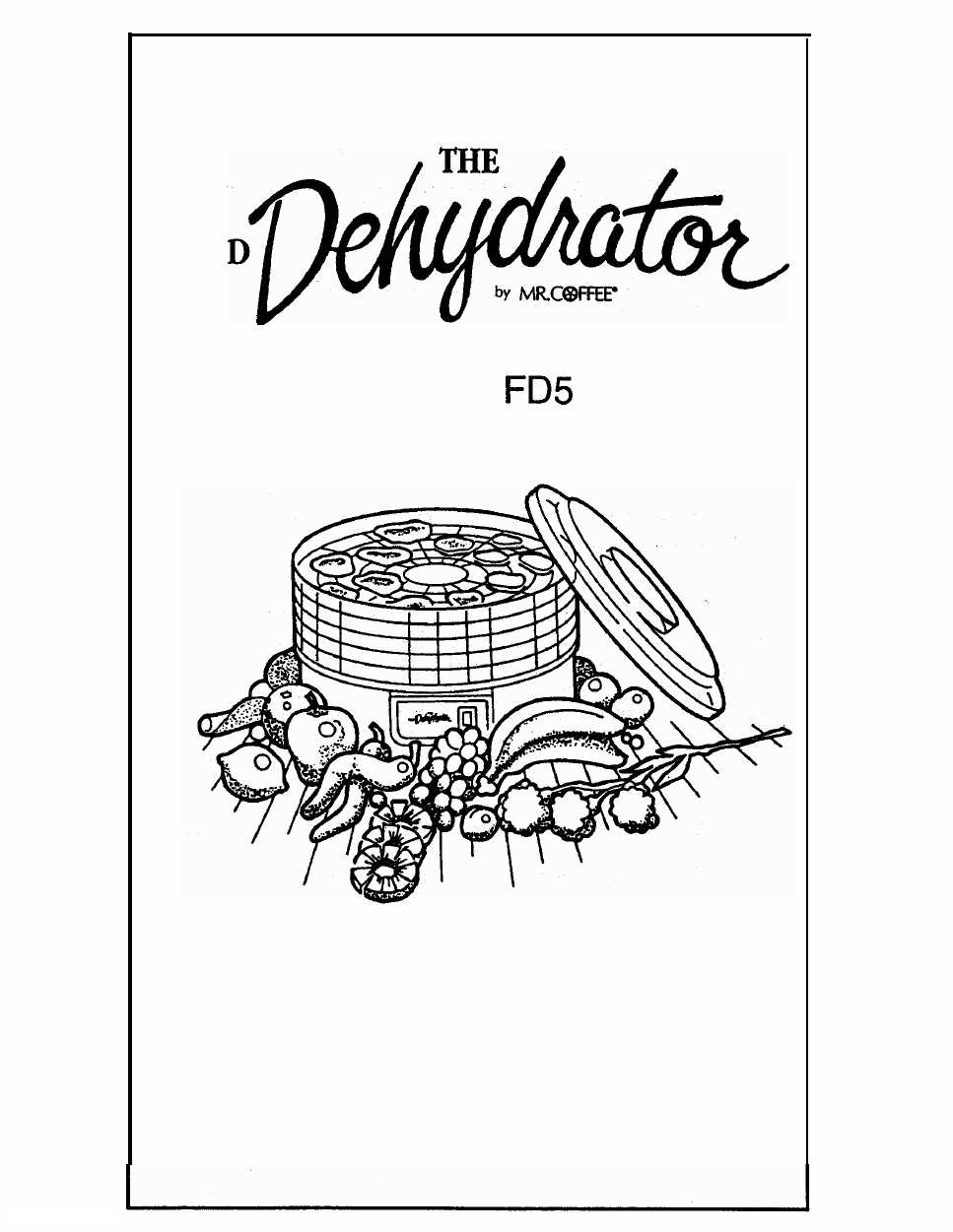 mr coffee food dehydrator instruction manual