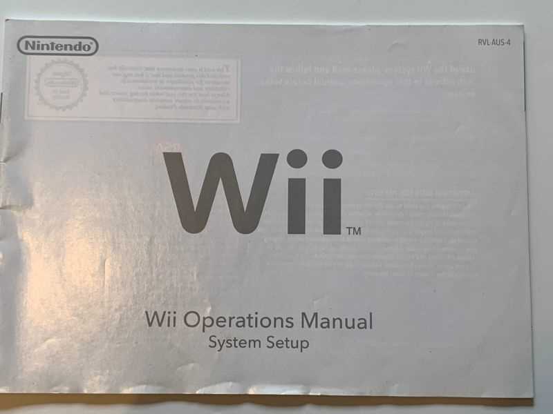 nintendo wii console instruction manual