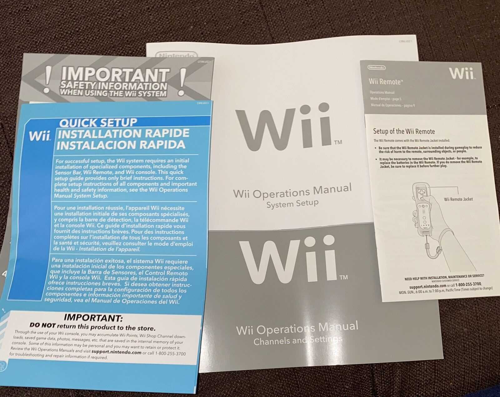 nintendo wii console instruction manual