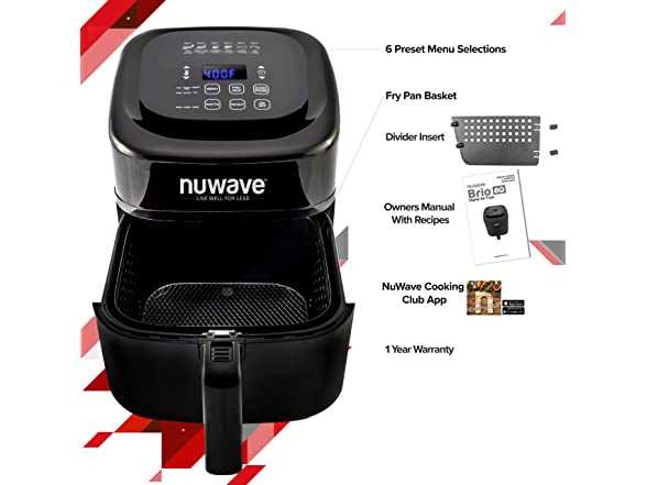 nuwave brio air fryer instruction manual