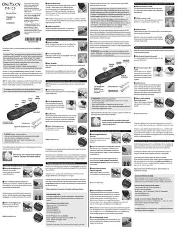 one touch delica instruction manual