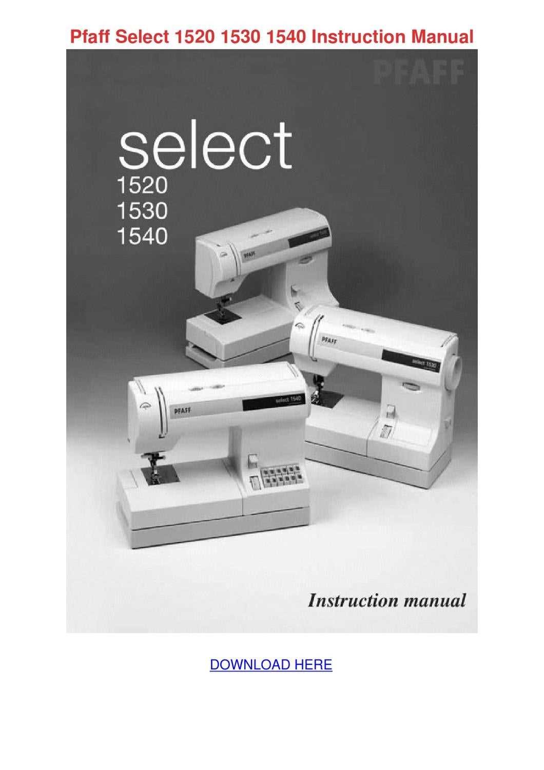 pfaff 1245 instruction manual