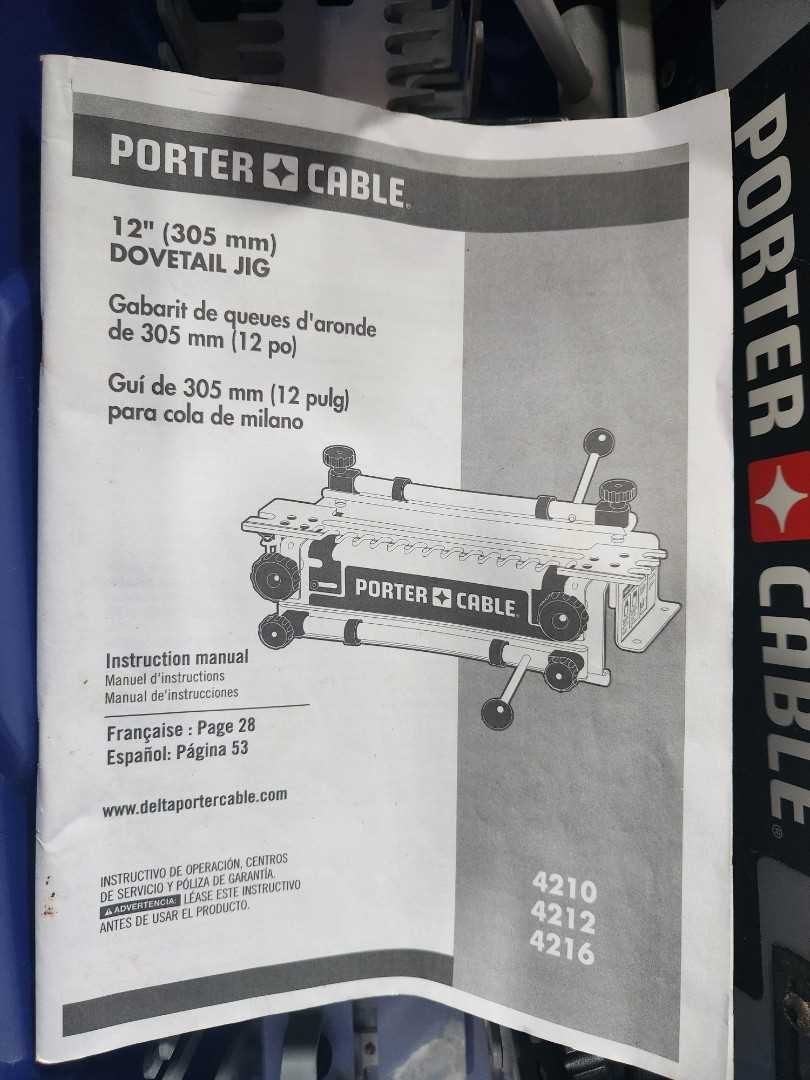 porter cable dovetail jig instruction manual