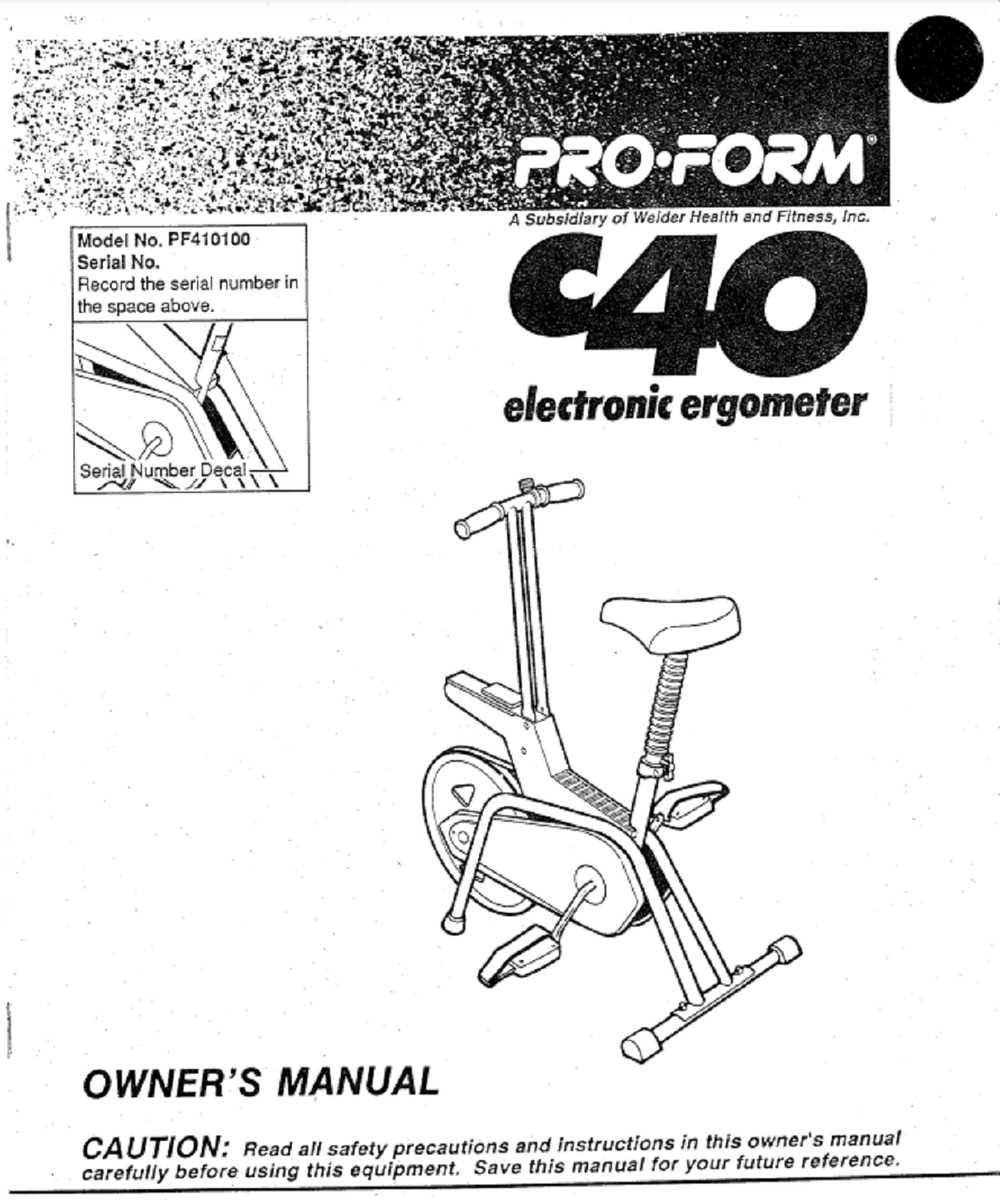 proform elliptical instruction manual