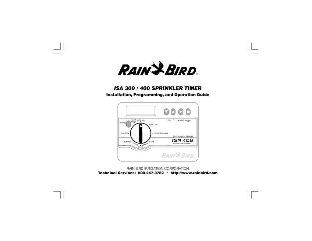 rainbird ism 6 instruction manual