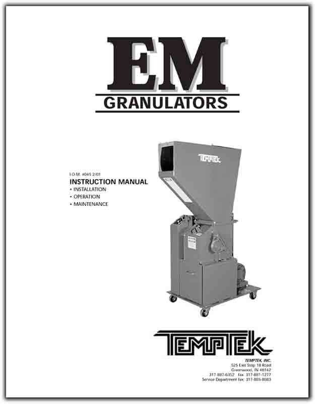 rapid granulator instruction manual