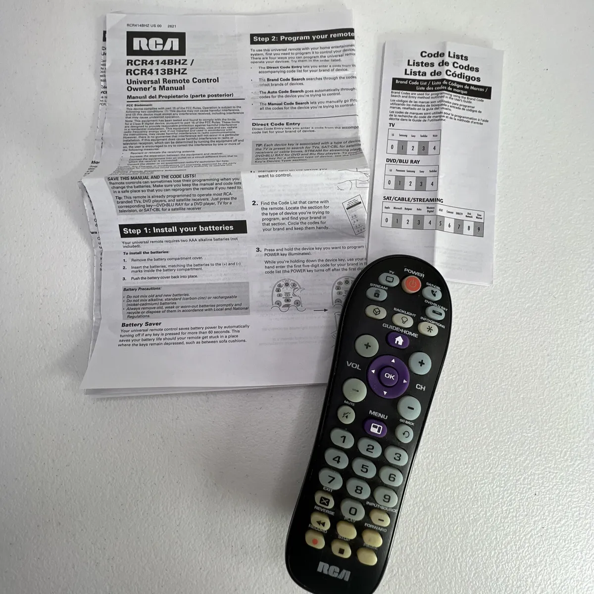 rca universal remote instruction manual