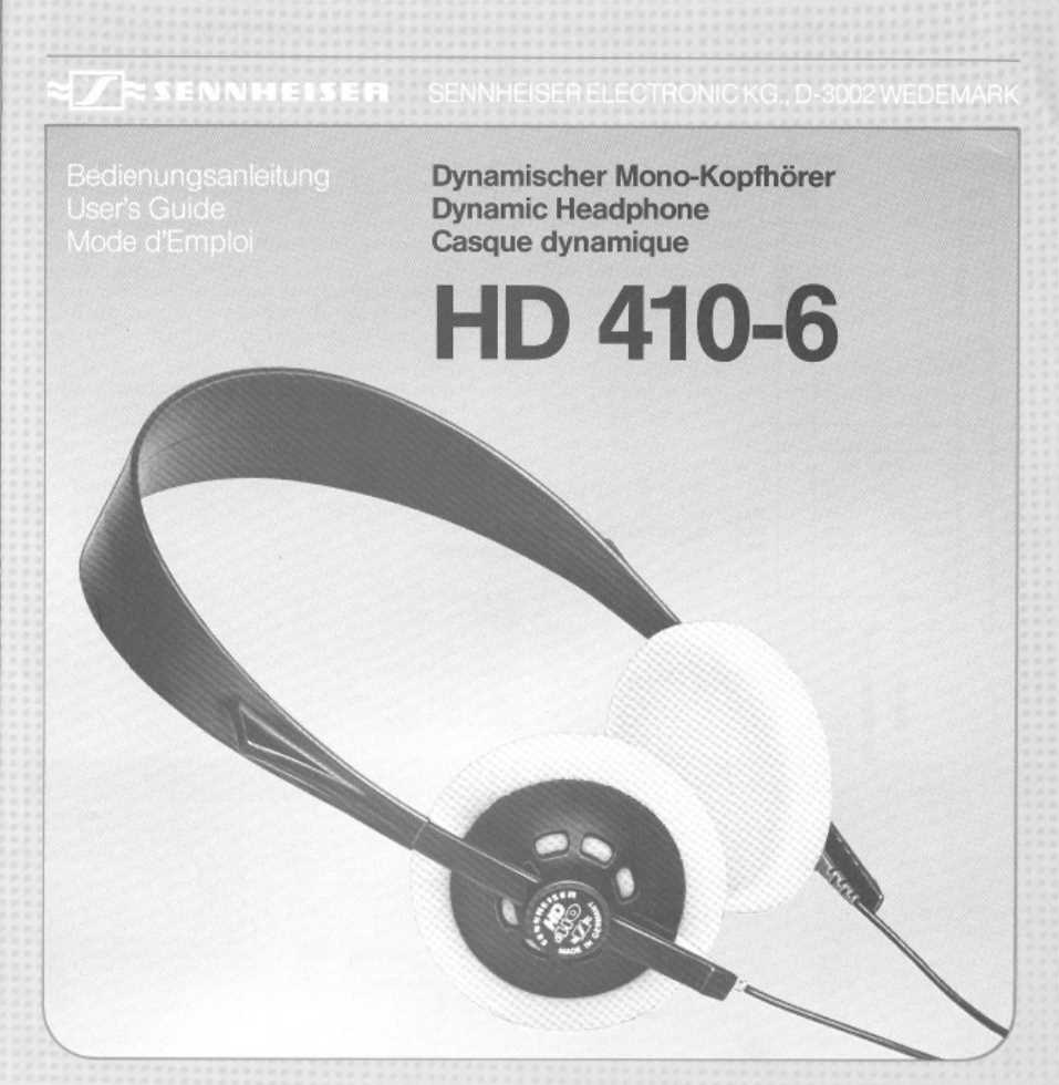 sennheiser headphones instruction manual