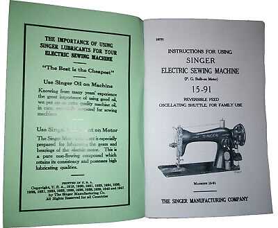 singer treadle sewing machine instruction manual