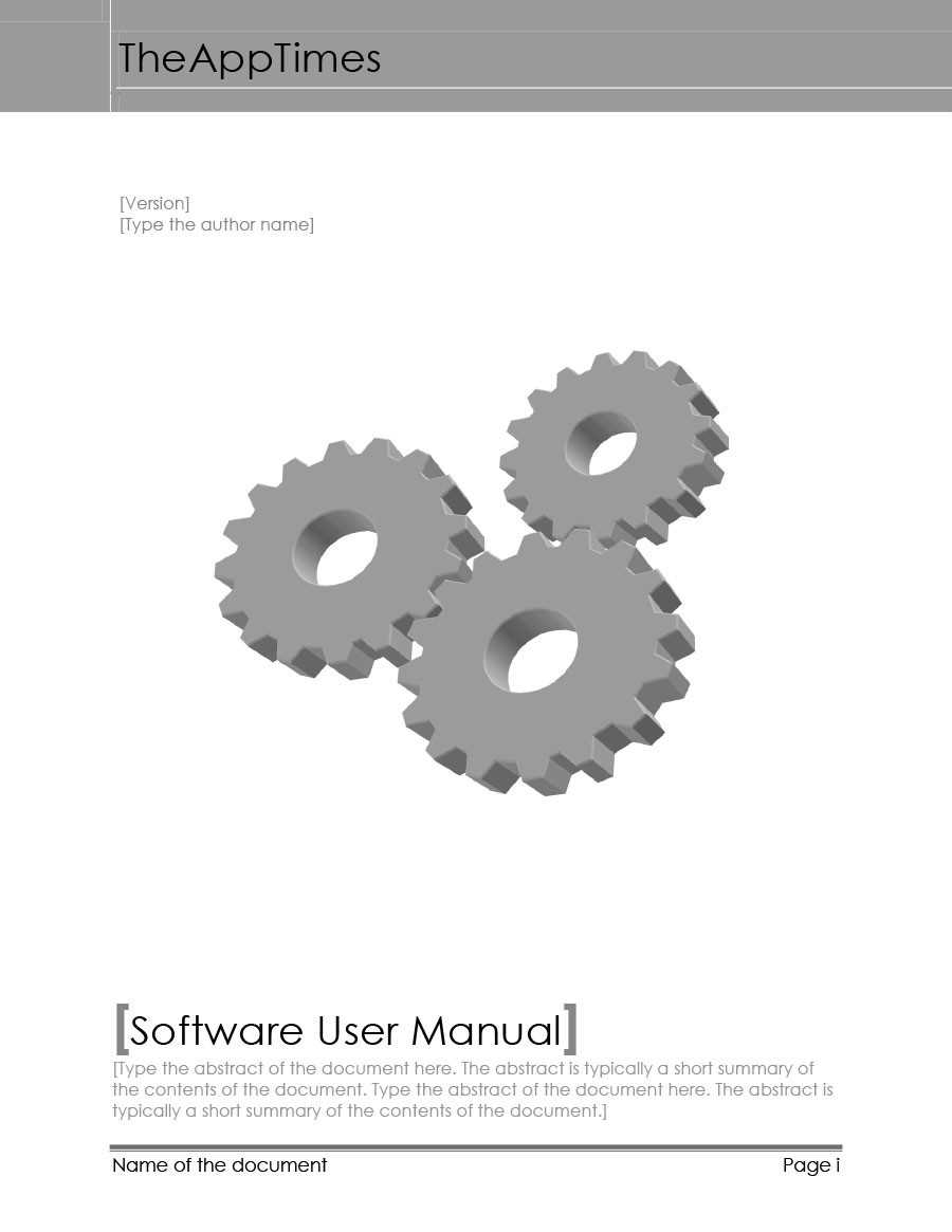 software instruction manual template