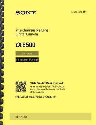 sony a6500 instruction manual