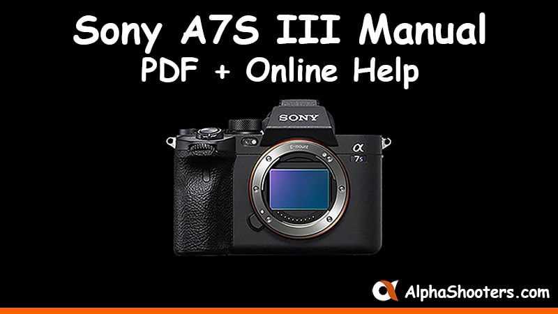 sony a7 iii instruction manual