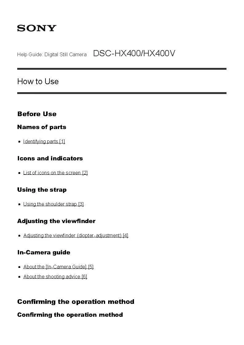 sony camera instruction manuals