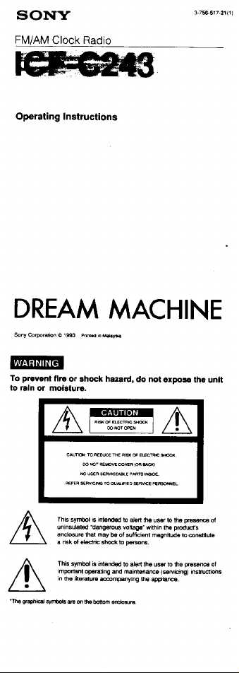 sony dream machine icf c218 instruction manual