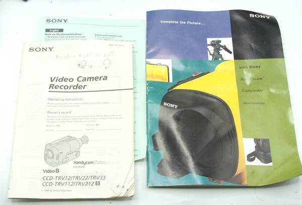 sony handycam video 8 instruction manual