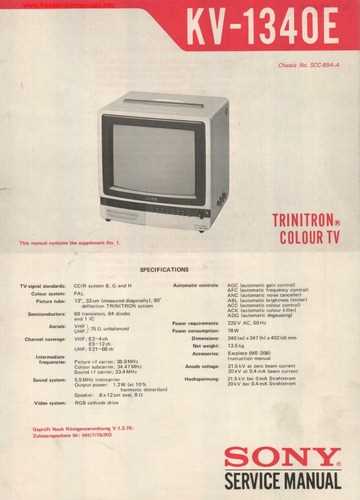 sony trinitron instruction manual