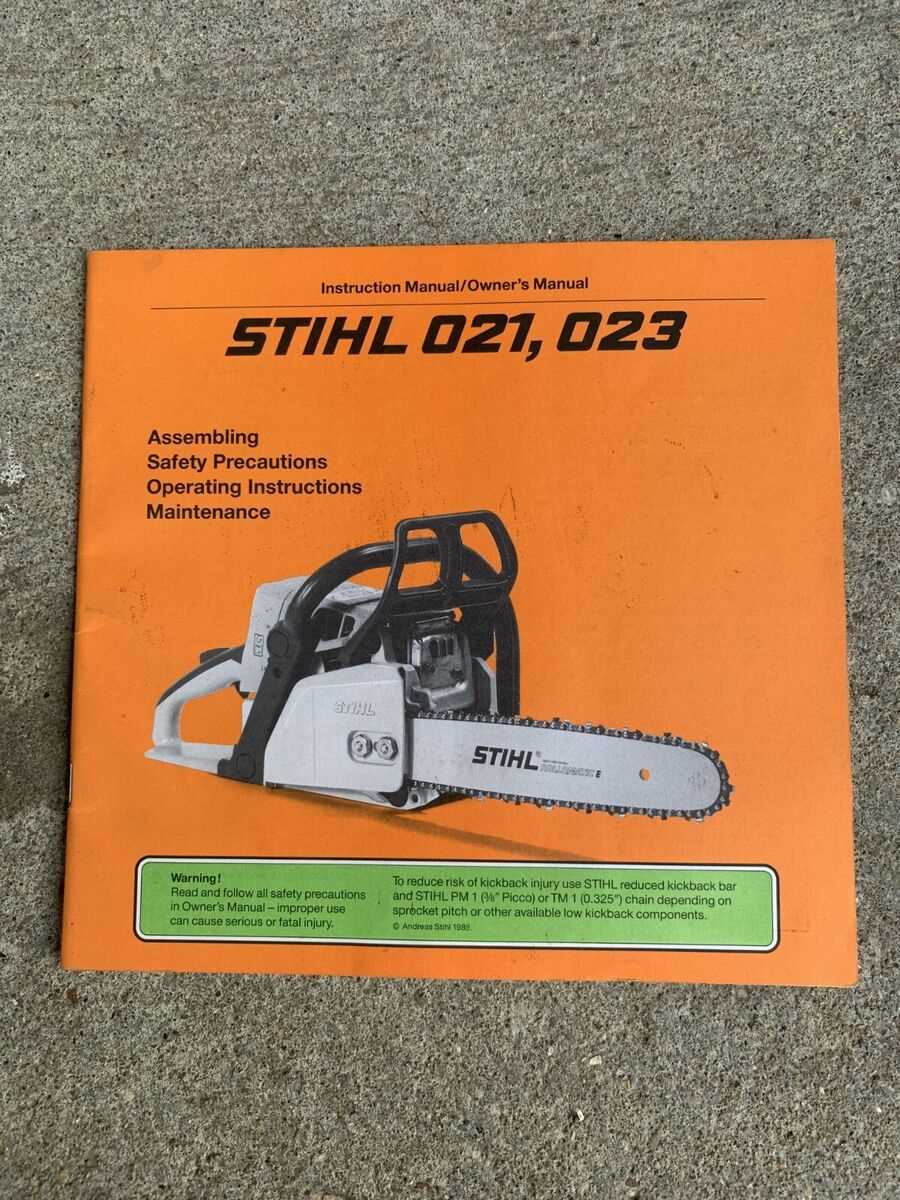 stihl chainsaw instruction manual