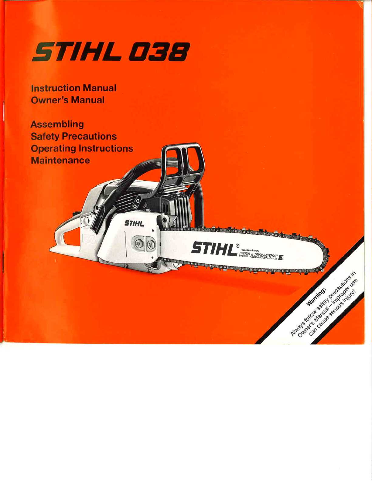 stihl chainsaw instruction manual