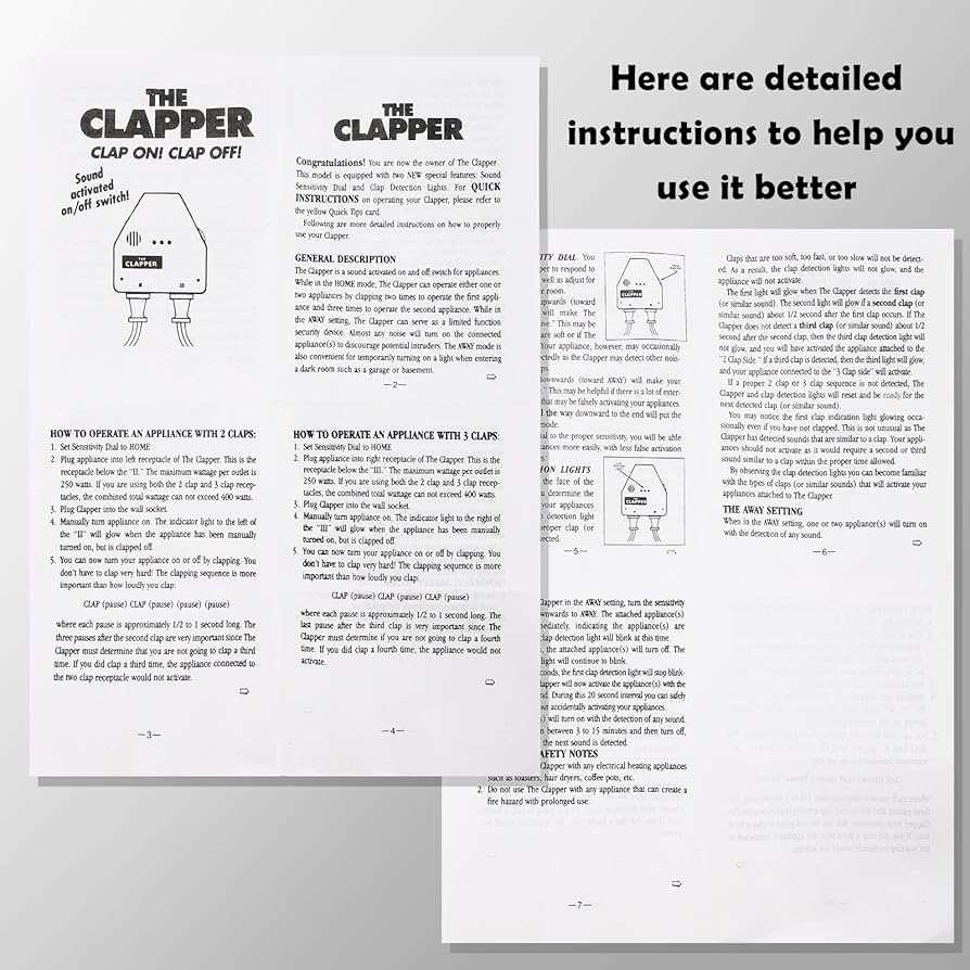 the clapper instruction manual