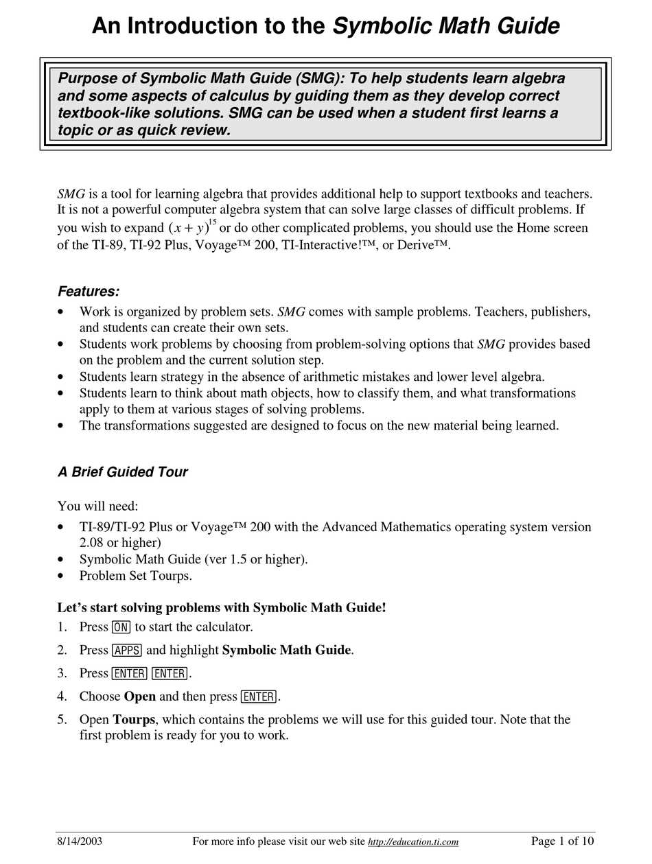 ti 89 calculator instruction manual