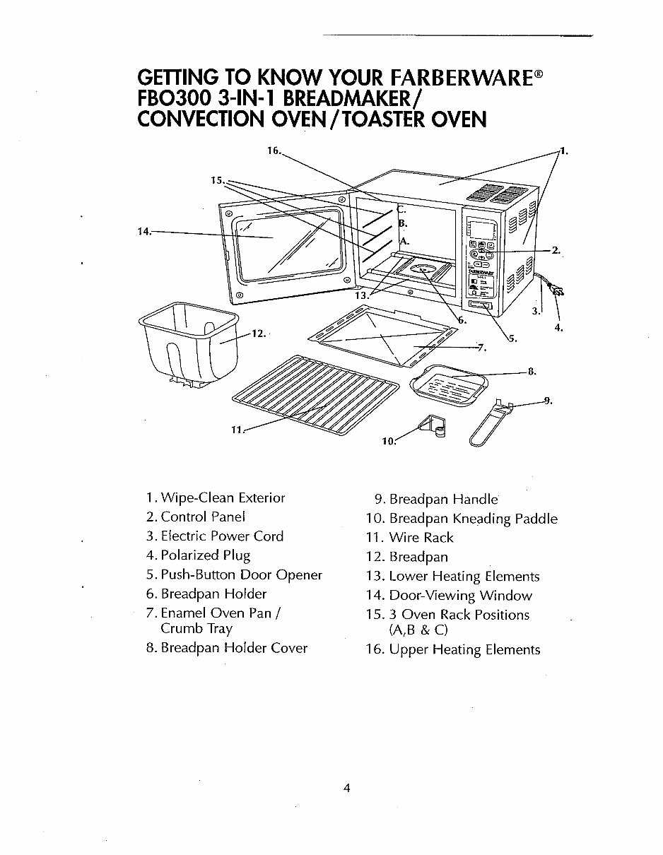 toaster oven instruction manual
