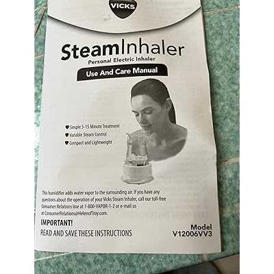 vicks personal steam inhaler instruction manual