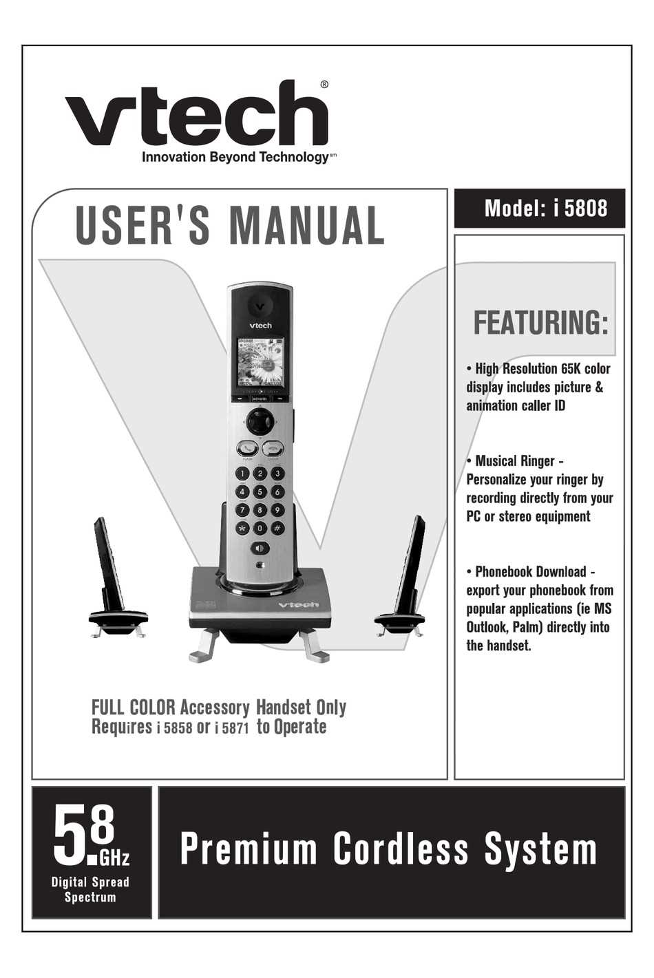 vtech 5.8 instruction manual