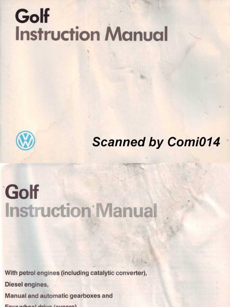 vw golf instruction manual