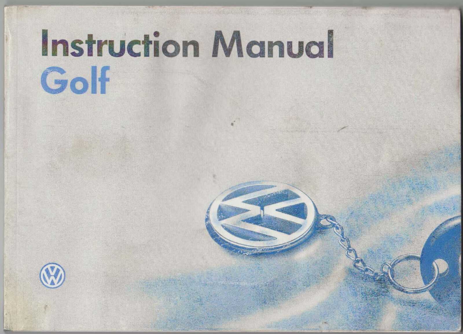 vw golf instruction manual