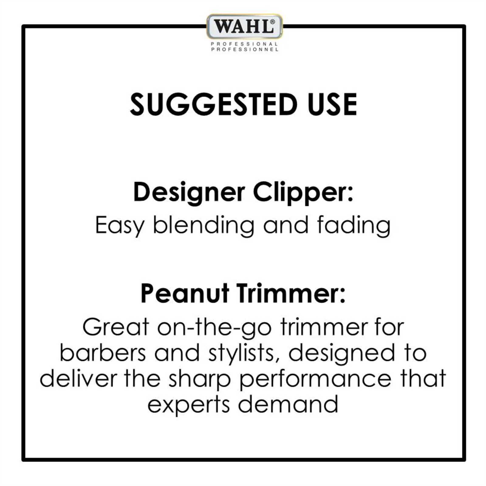 wahl designer clipper instruction manual