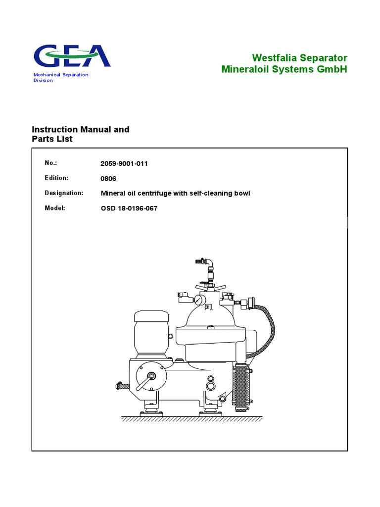 westfalia purifier instruction manual